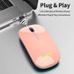 Wireless Bluetooth Mouse for Laptop, Rechargeable Mouse 2.4G USB Optical Wireless Mouse, LED Slim Dual Mode(Bluetooth 5.0 and 2.4G) Wireless Device for Laptop, PC, Mac OS, Android, Windows Champagne