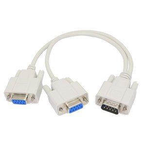 PNGKNYOCN 30cm DB9 Y Splitter Cable DB9 9 Pin 1 Male to 2 Female Rs232 Serial Splitter Adapter Straight-Through Cable YOUCHENG for Connect Various Serial Interface Devices