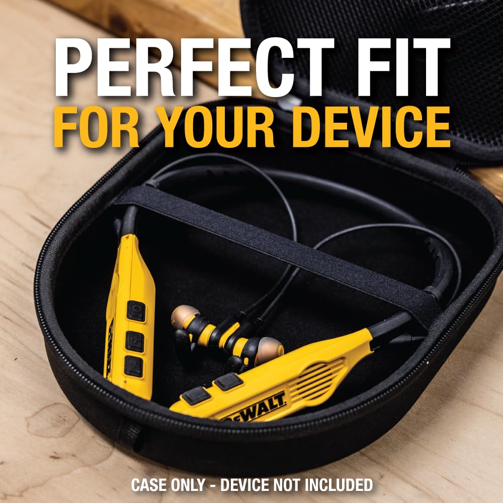 Buy now DEWALT Heavy Duty Protective Headphone Case for Pro Max Neckband, Compact Lightweight w/EVA Earphone Hard Shell Case, Headset Travel Carry Shockproof, Water-Resistant, Soft Interior & Accessory Pocket at indiglob india