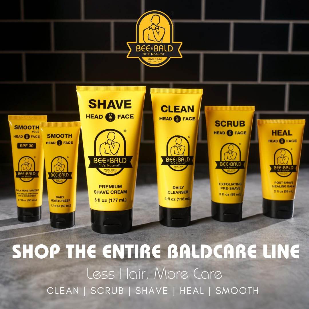 Bee Bald SHAVE Premium Shaving Cream Goes On Light & Slick That's Incredibly Smooth & Quick For Both Face And Head, 6 Fl Oz - My Store