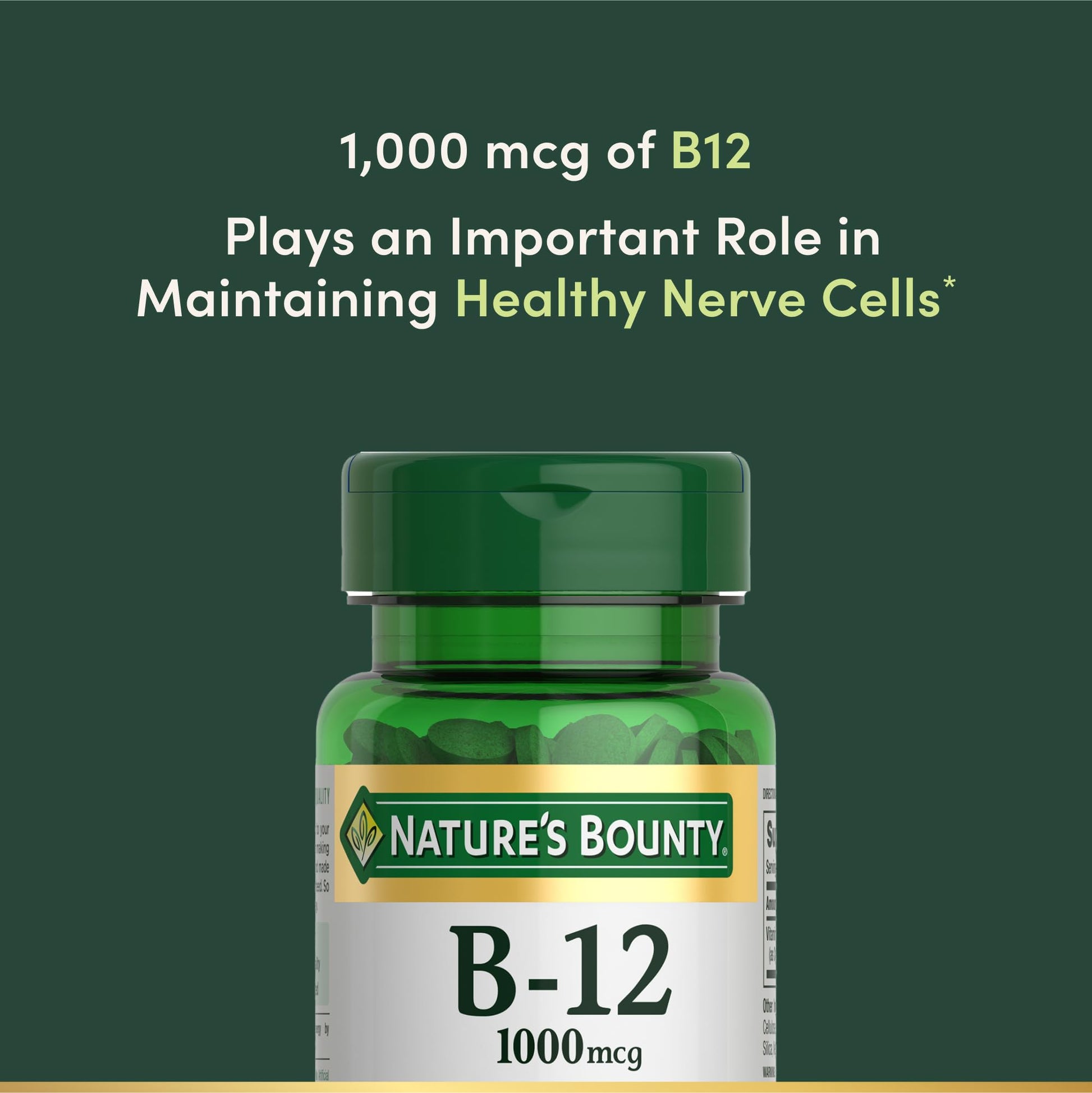 Buy now Vitamin B12 by Nature's Bounty, Vitamin Supplement, Supports Energy Metabolism and Nervous System Health, 1000mcg, 100 Tablets at indiglob india
