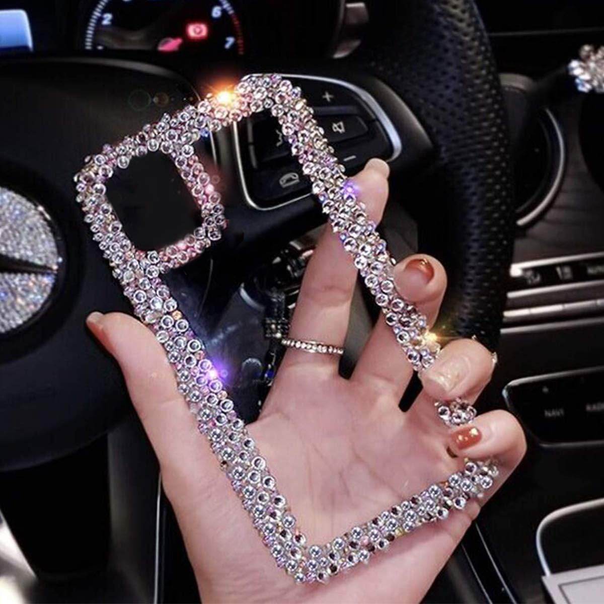 Bonitec Compatible with iPhone 13 Pro Max Case for Women Girls 3D Glitter Sparkle Bling Case Luxury Shiny Cute Crystal Charms Rhinestone Diamond Bumper Clear Protective Cases Cover Clear - My Store