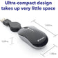 Verbatim Wired Optical Computer Mini USB-A Mouse - Plug & Play Corded Small Travel Mouse with Retractable Cable – Black 98113