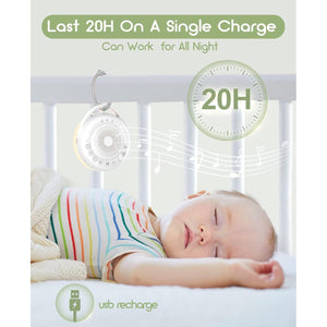 Portable Sound Machine Baby, Travel White Noise Machine Baby with USB Rechargeable, Sound Machine for Sleeping