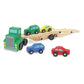 Buy now Melissa & Doug Car Carrier Truck and Cars Wooden Toy Set with 1 Truck and 4 Cars 5.75" x 12" x 3" at indiglob india