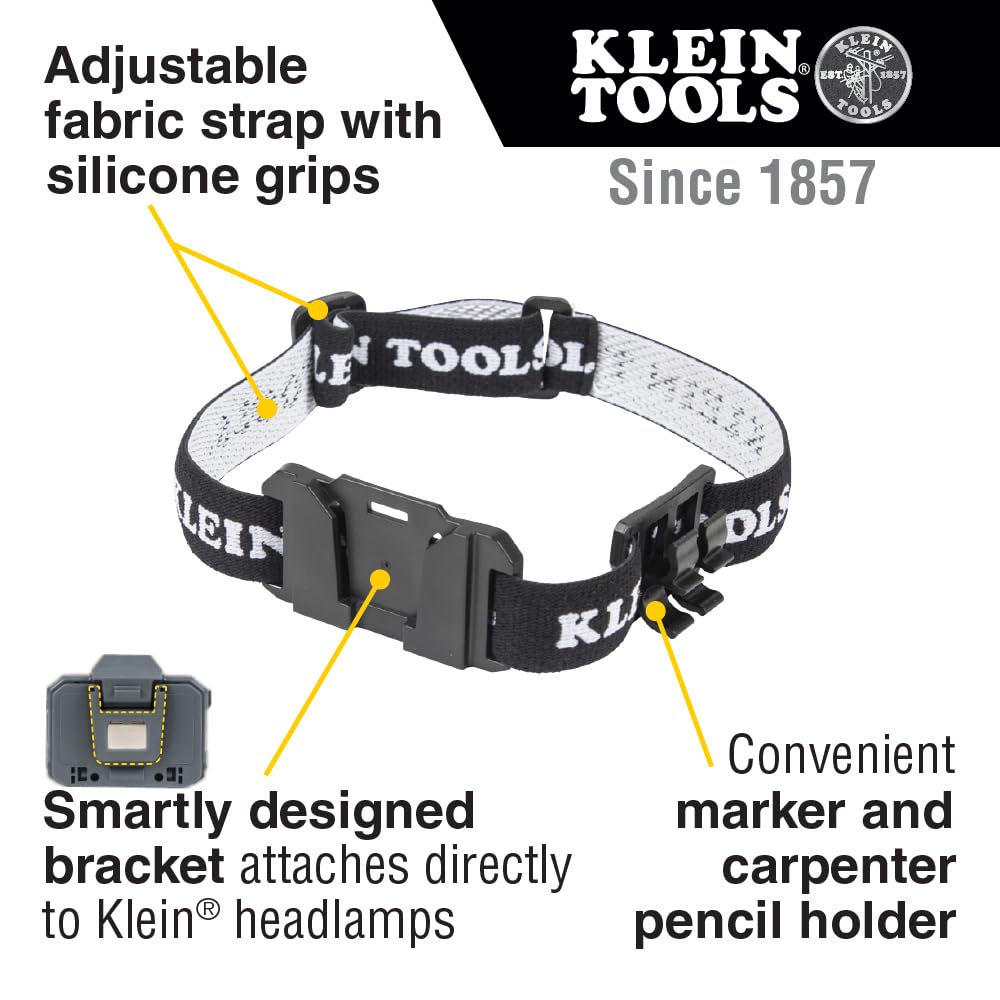 Buy now Klein Tools 56060 Headlamp Bracket and Fabric Strap, Marker, Carpenter Pencil Holder, for Klein Removable Headlamp, for Work and Outdoor at indiglob india