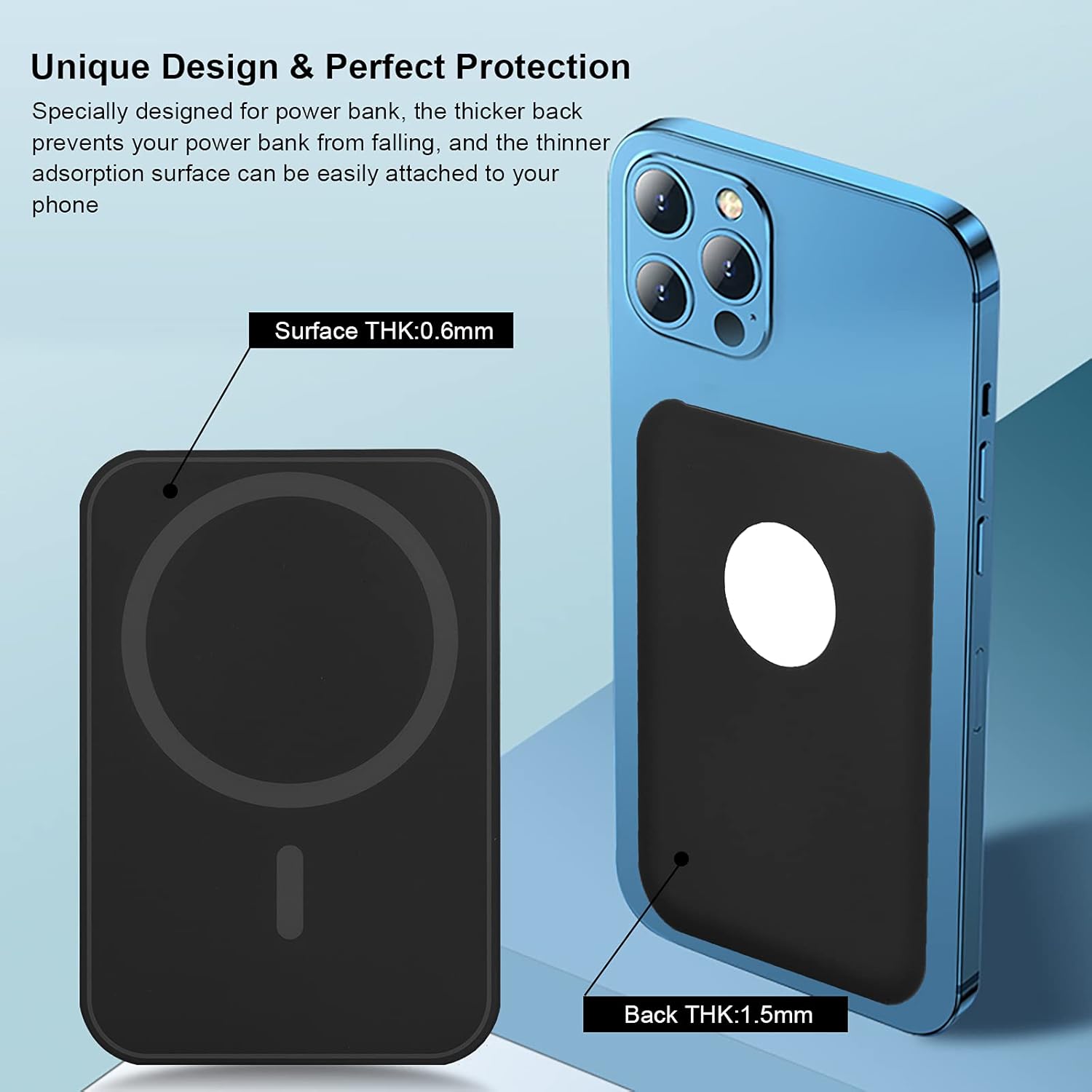 Buy now Protective Case for Apple Magsafe Battery Pack, Silicone Skin Cover Compatible with Magsafe Power Bank Holder, Lightweight Soft MagSafe Portable Charger Case Shockproof Anti-Scratch(Black) at indiglob india