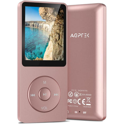 AGPTEK A02S 16GB MP3 Player, 70 Hours Playback Lossless Sound Music Player, Supports up to 128GB, Dark Blue
