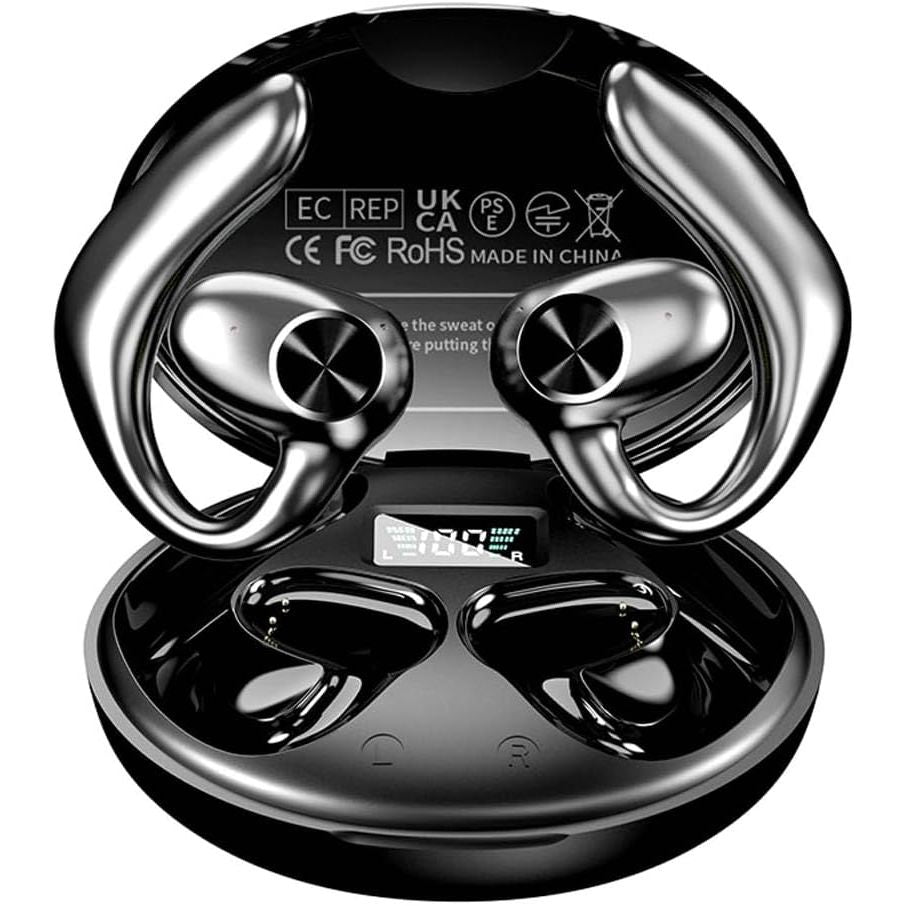 Wireless Earbuds - Open Ear Headphones with Bluetooth Connectivity (YYK-Black)