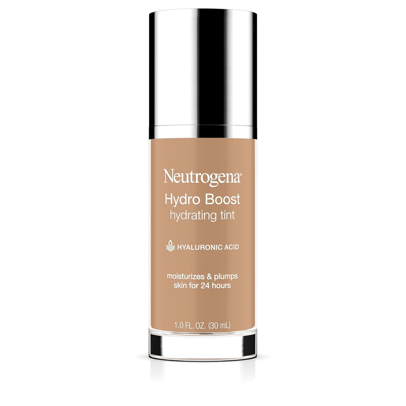 Neutrogena Hydro Boost Hydrating Tint Foundation Makeup for Dry Skin, with Hyaluronic Acid, Lightweight Oil-Free Water Gel, Non-Comedogenic, 60 Natural Beige 1.0 fl. oz