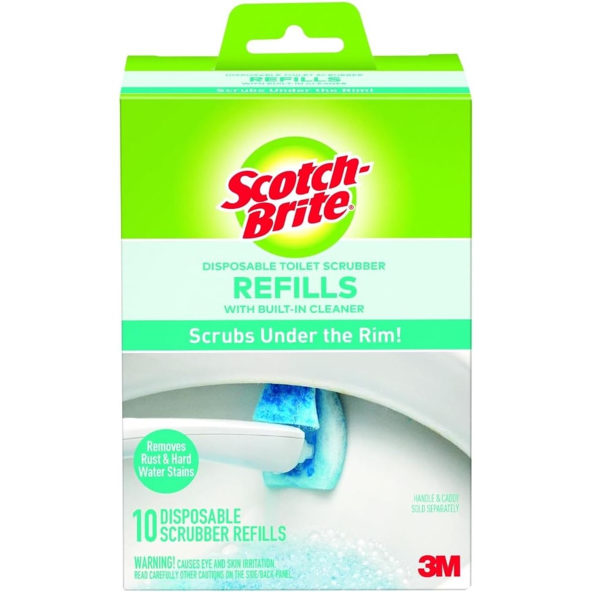 Scotch-Brite Disposable Toilet Scrubber Refills, Removes Rust & Hard Water Stains, 10 Disposable Refills Blue