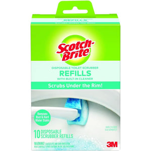 Scotch-Brite Disposable Toilet Scrubber Refills, Removes Rust & Hard Water Stains, 10 Disposable Refills Blue
