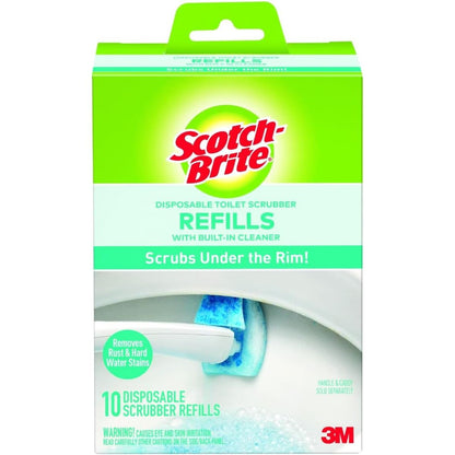 Scotch-Brite Disposable Toilet Scrubber Refills, Removes Rust & Hard Water Stains, 10 Disposable Refills Blue
