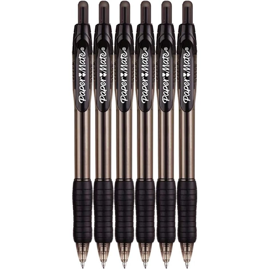 Paper Mate Profile Retractable Ballpoint Pens, 1.4mm, Bold Point, 6-Count (Black)