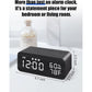 JALL Wooden Digital Alarm Clock with Wireless Charging, Dimmable, Adjustable Volume, 3 Alarms, Weekday/Weekend Mode, Snooze, Digital Clock for Bedroom, Bedside, Office (Black)