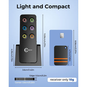 Esky Key Finder Locator with Sound, Stick-on TV Remote Control Finder, Item Locator Tags with 85dB Noise Sound 6 Receivers, Wallet Tracker Key Finders for Finding Keys, Remote Gift Idea
