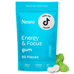 Buy now Neuro Energy & Focus Gum - 40mg Natural Caffeine Gum & Nootropic Energy Supplement with L-Theanine & B Vitamins - Sugar Free, Vegan - Peppermint, 90ct at indiglob india