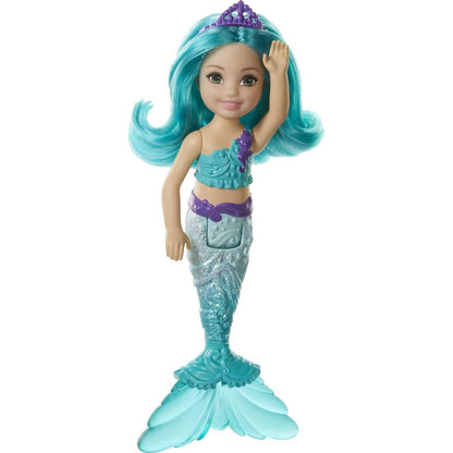 Barbie Dreamtopia Chelsea Mermaid Doll with Pink Hair & Tail, Royal Headband Accessory, Small Doll Bends at Waist