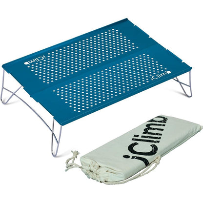 iClimb Mini Solo Folding Table Ultralight Compact for Backpacking Camping Hiking Beach Picnic (Gunmetal, S)