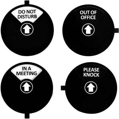 Kichwit Privacy Sign for Office Door, Do Not Disturb, Out of Office, Please Knock, In a Meeting, Conference Sign for Offices, 5 Inch, Black