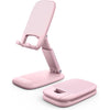 Lamicall Cell Phone Stand for Desk - [Height Adjustable] Foldable Mobile Phone Holder, Portable Stand for iPhone 17 16 15 14 13 12 11 Pro Max Plus Air, Galaxy S25 S24, Cellphones, Office Accessories - Pink