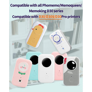 Phomemo Adhesive Labels for D30 Portable Thermal Label Maker, 1/2" X2 1/4" (14mm X 60mm) 110 Labels/Roll, D30 Thermal Printing Label Paper, 3 Roll,White