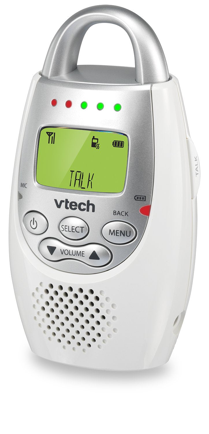 Buy now VTech Communications DM221 Audio Baby Monitor with up to 1,000 ft of Range, Vibrating Sound-Alert, Talk Back Intercom & Night Light Loop, White/Silver at indiglob india