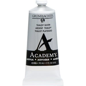 Grumbacher Academy Acrylic Paint, Gloss, 90ml/3 oz Metal Tube, Thalo Silver
