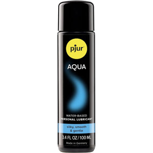 pjur Aqua Water-Based Lubricant, Premium Personal Lube for Men, Women, and Couples, Toy-Safe & Long-Lasting - 3.4 fl oz / 100 ml