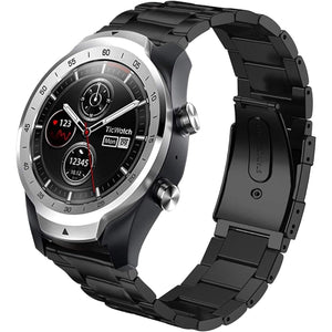 Aimtel Compatible with TicWatch Pro 3 Band/Pro 4G LTE/Pro 2020 Bands, 22mm Stainless Steel Wristband Metal Replacement Strap for Ticwatch Pro Series Smartwatch (Black)