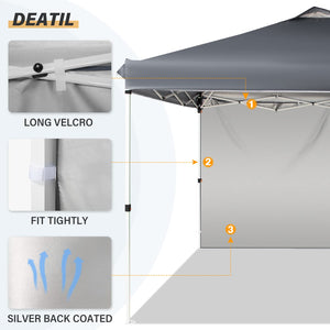 Buy now LAUSAINT HOME 10x10 Instant SunWall for Gazebo Pop up Canopy, 1 Pack Sidewall with Removable Velcro Straps for Outdoor Canopies Tent，UV30+ (Gray) at indiglob india