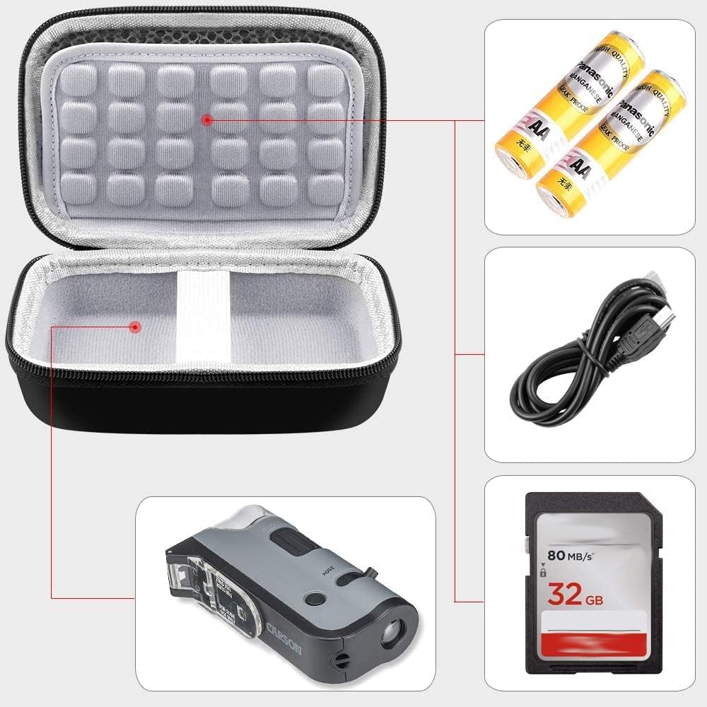 Buy now Microscope Case Compatible with Carson MicroFlip 100x-250x/ for Carson MicroBrite Plus 60x-120x LED Lighted Pocket Microscope, Portable Handheld Microscopes Storage Holder Box -Black (Case Only) at indiglob india