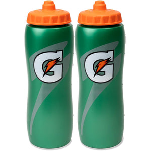 Gatorade 32 Oz Squeeze Water Sports Bottle - Pack of 2 - New Easy Grip Design