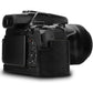 MegaGear Leather Camera Half Case & Strap Compatible with Nikon COOLPIX P1000, Ever Ready - Black