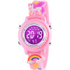 3D Cartoon Waterproof Kids Watches with Alarm - Best Toys Gifts for Girls Age 3-10 - Pink