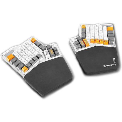 GRIFITI Fat Wrist Pad Ergodox 2 Piece Set 6.5" x 4.2" x 0.75" Mirror Wrists Rests Support Accessories for Gaming Computer Keyboard Sets - Hand Rest Ergonomic Keyboards Pads Palm Resting (Black Nylon)