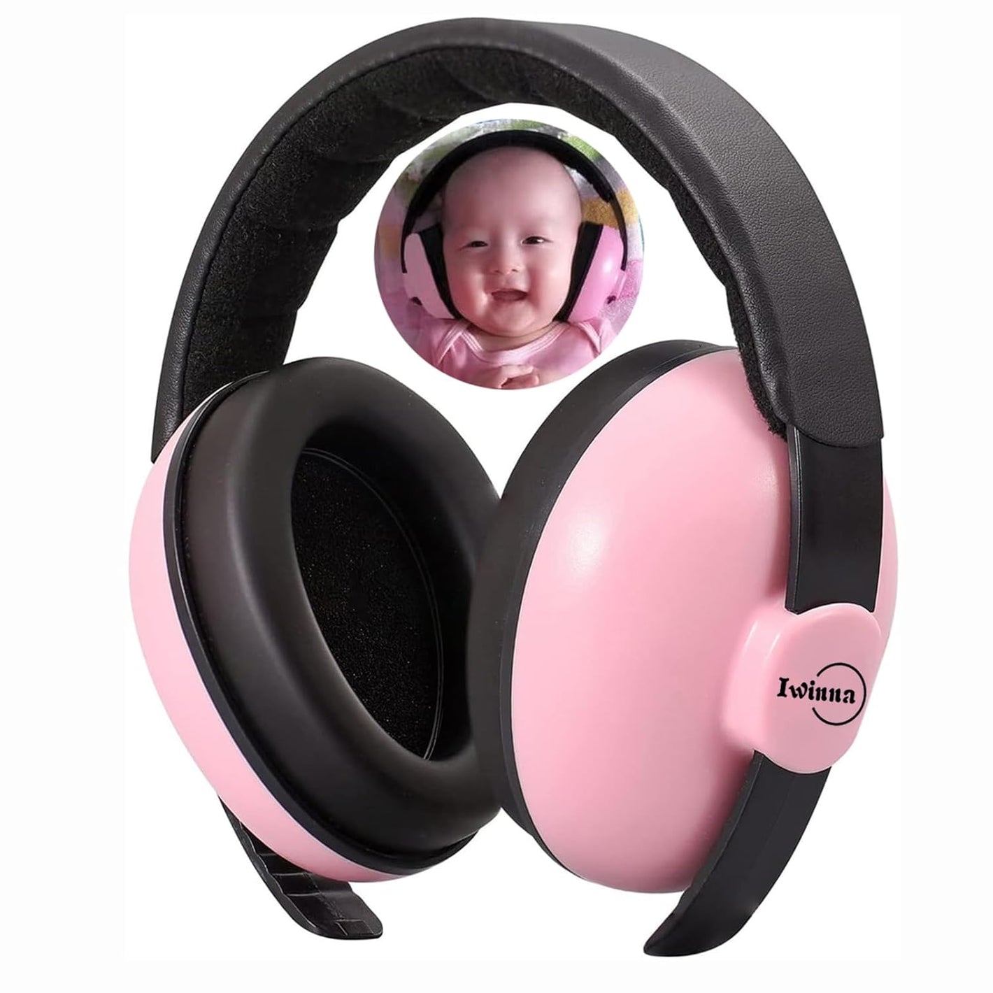 Baby Noise Cancelling Headphones Infant Ear Protection Comfortable Noise Reduction Ear Muffs for Babies Toddler 1 Months to 2 Years, Pink
