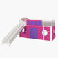 DHP Star Loft Bed, Pink & Purple Kid's Curtain Set Pink and Purple