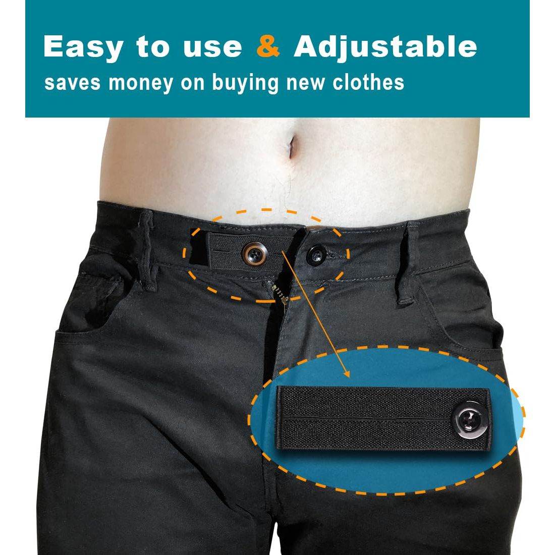 15Pcs Waist Extender for Pants Jeans: Elastic Waistband Button Expander for Women Men - My Store