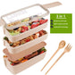 Buy now Iteryn Bento Adults Lunch Box, Stackable Bento Box, 3-In-1 Compartment - Wheat Straw, Leakproof Bento Lunch Box Meal Prep Containers at indiglob india