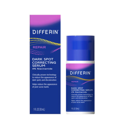 Differin Dark Spot Correcting Face Serum, Dark Spot Correcting Serum by the makers of Differin Gel, Gentle Skin Care for Acne Prone Sensitive Skin, 1 oz (Packaging May Vary)