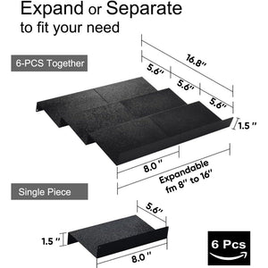Artibear Expandable Aluminum Spice Rack Drawer Organizer for 8" to 16" Kitchen Cabinets Drawer Tray, Set of 6, Black