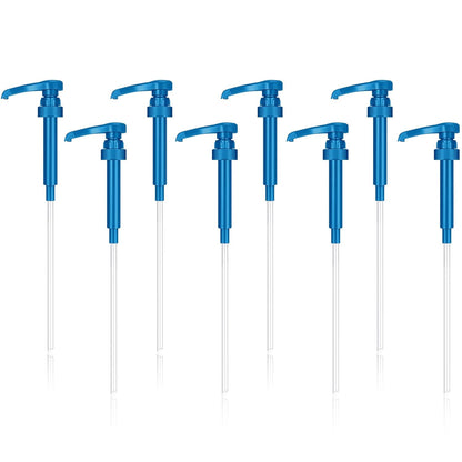 Zopeal 8 Pieces Coffee Syrup Pump Dispenser Fits 750ml/25.4oz Bottles, Skinny Syrup Pump for Coffee Flavoring, Creamers, Caramel, Beverages, Kitchen Cafe Bar Drinking Mixes Food Dispenser(White)