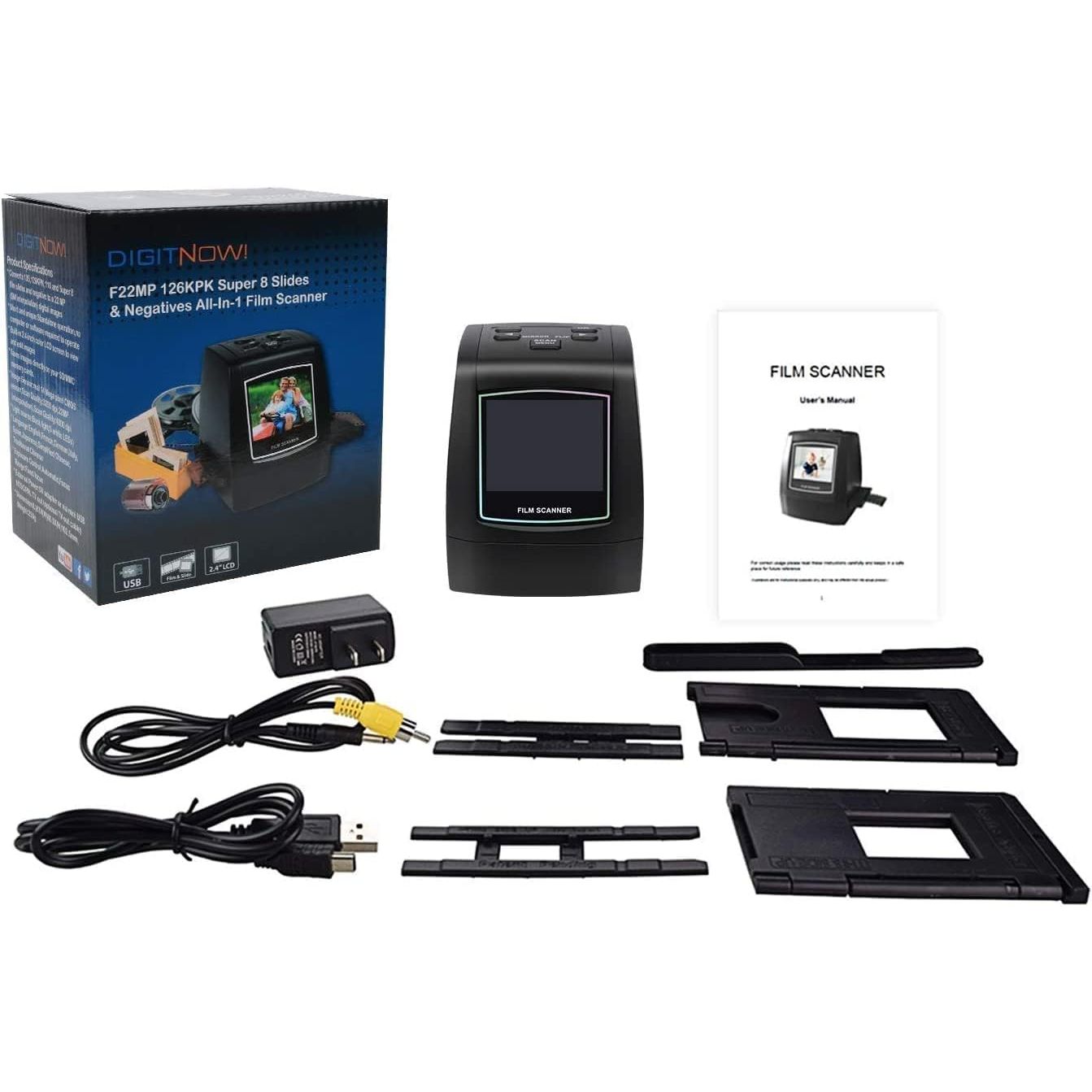 Buy now DIGITNOW 22MP All-in-1 Film & Slide Scanner, Converts 35mm 135 110 126 and Super 8 Films/Slides/Negatives to Digital JPG Photos, Built-in 128MB Memory, 2.4 LCD Screen at indiglob india