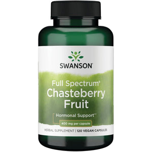 Swanson Chasteberry Fruit - Herbal Supplement Promoting Women's Health & Menopausal & Menstrual Support - May Support Balance & Skin Health - (120 Capsules, 400mg Each)