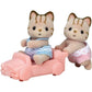 Calico Critters Persian Cat Twins - Two Collectible Figures & Pushcart Accessory Included