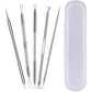 15 PCS Blackhead Remover Pimple Popper Tool Kit,Black Head Removal Extractor for Acne Comedone Whitehead Popping Zit Blemish Facial Skin Care Tools with Metal Case