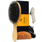 Belula Boar Bristle Hair Brush Set for Men - Soft Mens Hair Brush for Thin, Normal & Short Hair - Includes Wooden Comb, 2 Palm Brushes & Travel Bag - Best Hair Brushes for Men!