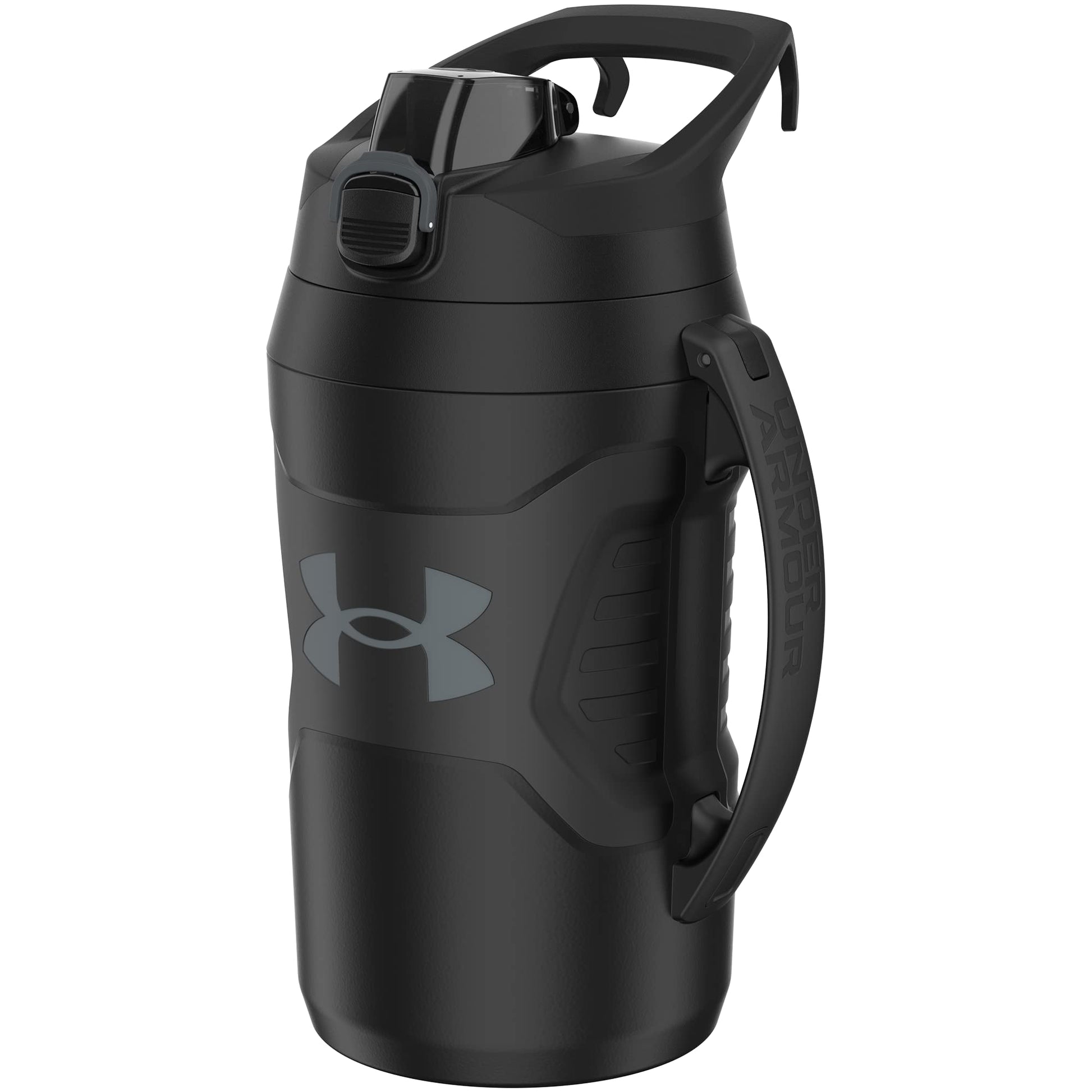 Buy now Under Armour Half Gallon Water Bottle Insulated, 64oz Insulated Water Bottle with Handle, Fence Hook, Leak Resistant, for Baseball, Football & More, Academy/Black Black Black at indiglob india