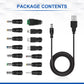 LANMU USB to DC Power Cable, DC 5V Power Cord 5.5 2.1mm Jack Charging Cable with 14 Interchangeable Plugs Addapters for 5V Devices